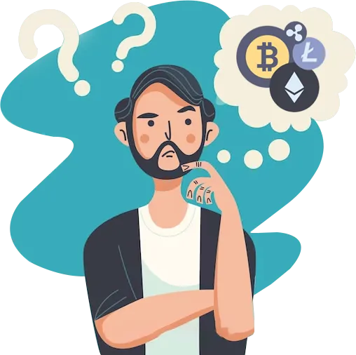 man thinking about crypto marketing